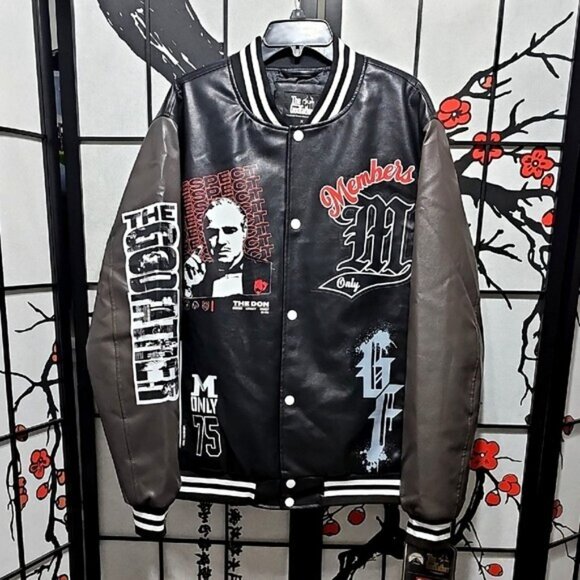 The Godfather x Members Only Bomber Varsity Jacket Size XL NWT - Picture 2 of 14